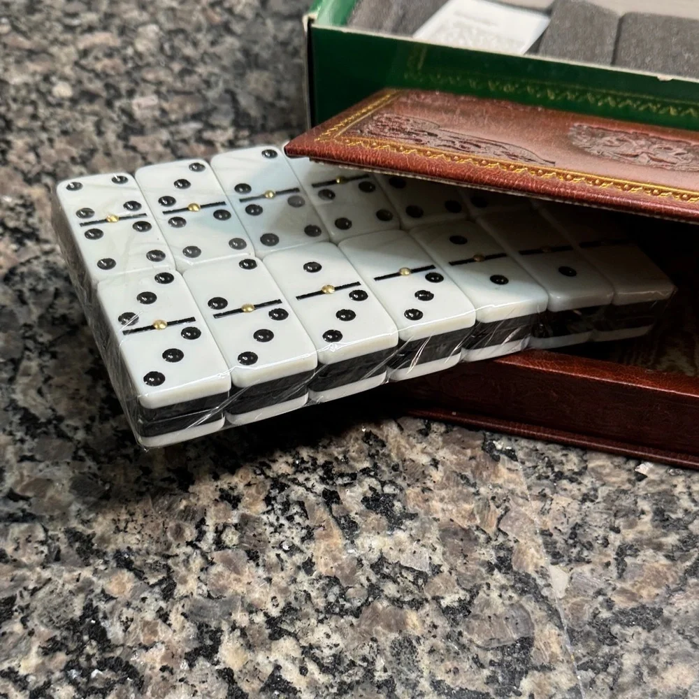 Italfama leatherette double Domino Set made in Italy - Picture 8 of 16